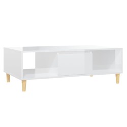 vidaXL Tavolino da Salotto Bianco Lucido 103,5x60x35 cm in Truciolato