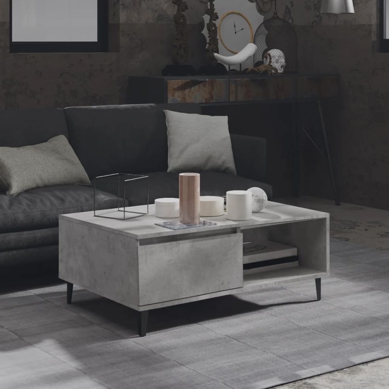 vidaXL Tavolino da Salotto Grigio Cemento 90x60x35cm Legno Multistrato vidaXL Tavolino da Salotto Grigio Cemento 90x60x35cm Legno Multistrato