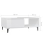 vidaXL Tavolino da Salotto Bianco Lucido 90x60x35 cm in Truciolato vidaXL Tavolino da Salotto Bianco Lucido 90x60x35 cm in Truciolato