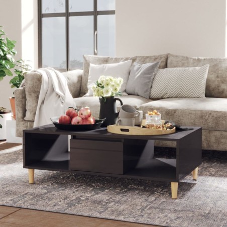vidaXL Tavolino da Salotto Grigio Lucido 103,5x60x35 cm in Truciolato