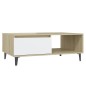 vidaXL Tavolino Salotto Bianco e Rovere Sonoma 90x60x35 cm Truciolato vidaXL Tavolino Salotto Bianco e Rovere Sonoma 90x60x35 cm Truciolato