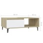 vidaXL Tavolino Salotto Bianco e Rovere Sonoma 90x60x35 cm Truciolato vidaXL Tavolino Salotto Bianco e Rovere Sonoma 90x60x35 cm Truciolato