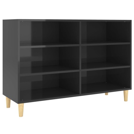vidaXL Credenza Nero Lucido 103,5x35x70 cm in Legno Multistrato