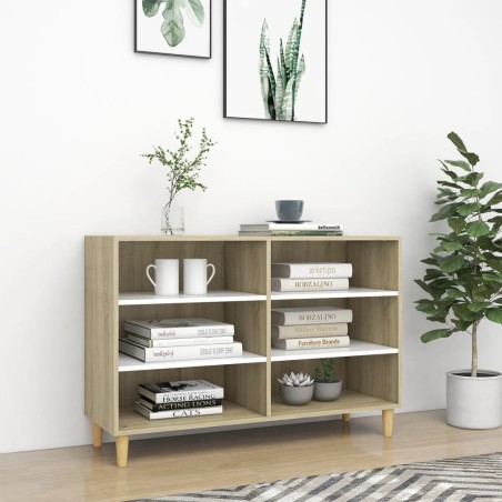 vidaXL Credenza Bianca e Rovere Sonoma 103,5x35x70 cm in Truciolato