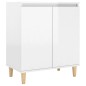 vidaXL Credenza Gambe in Legno Bianco Lucido 60x30x75 cm Truciolato vidaXL Credenza Gambe in Legno Bianco Lucido 60x30x75 cm Truciolato