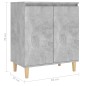 vidaXL Credenza e Gambe in Legno Grigio Cemento 60x35x70cm Truciolato vidaXL Credenza e Gambe in Legno Grigio Cemento 60x35x70cm Truciolato