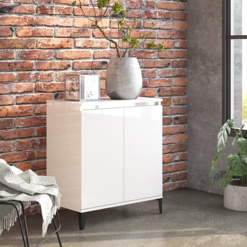 vidaXL Credenza Bianco Lucido 60x35x70 cm in Truciolato vidaXL Credenza Bianco Lucido 60x35x70 cm in Truciolato