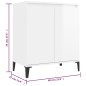 vidaXL Credenza Bianco Lucido 60x35x70 cm in Truciolato vidaXL Credenza Bianco Lucido 60x35x70 cm in Truciolato