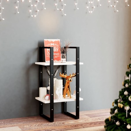 vidaXL Libreria a 2 Ripiani Bianca 40x30x70 cm in Massello di Pino