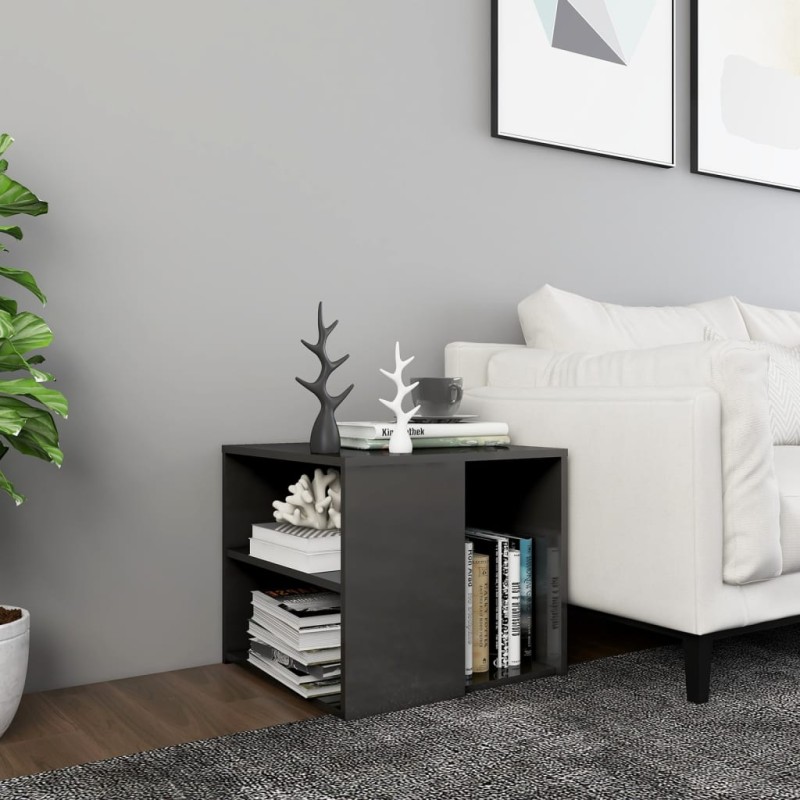 vidaXL Tavolino Grigio Lucido 50x50x45 cm in Truciolato