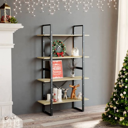 vidaXL Libreria a 4 Ripiani Rovere Sonoma 80x30x140 cm in Truciolato