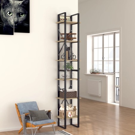 vidaXL Libreria a 6 Ripiani Rovere Sonoma 40x30x210 cm in Truciolato