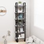 vidaXL Scaffale Grigio Cemento 60x30x210 cm in Legno Multistrato