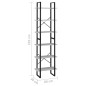 vidaXL Scaffale Grigio Cemento 60x30x210 cm in Legno Multistrato