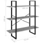 vidaXL Libreria Grigio Cemento 100x30x105 cm in Truciolato vidaXL Libreria Grigio Cemento 100x30x105 cm in Truciolato