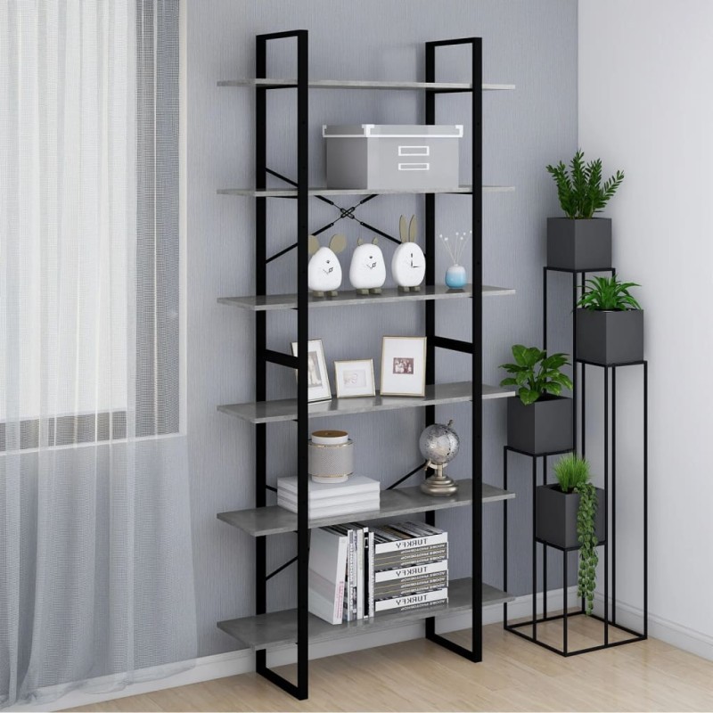 vidaXL Scaffale Alto Grigio Cemento 100x30x210 cm in Truciolato vidaXL Scaffale Alto Grigio Cemento 100x30x210 cm in Truciolato