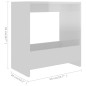 vidaXL Tavolino Bianco Lucido 50x26x50 cm in Truciolato vidaXL Tavolino Bianco Lucido 50x26x50 cm in Truciolato