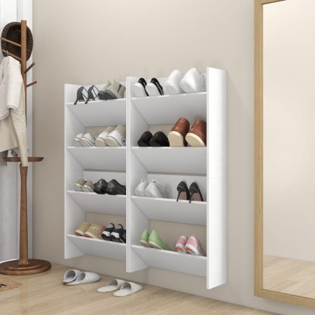 vidaXL Scarpiere a Muro 4 pz Bianche 60x18x60 cm in Truciolato