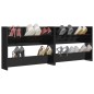 vidaXL Scarpiere a Muro 2 pz Nero Lucido 80x18x60 cm in Truciolato vidaXL Scarpiere a Muro 2 pz Nero Lucido 80x18x60 cm in Truciolato