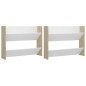 vidaXL Scarpiere Muro 2pz Bianco e Rovere Sonoma 80x18x60cm Truciolato