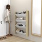 vidaXL Scarpiere Muro 2pz Bianco e Rovere Sonoma 80x18x60cm Truciolato