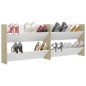 vidaXL Scarpiere Muro 2pz Bianco e Rovere Sonoma 80x18x60cm Truciolato