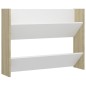 vidaXL Scarpiere Muro 2pz Bianco e Rovere Sonoma 80x18x60cm Truciolato