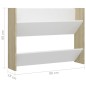 vidaXL Scarpiere Muro 2pz Bianco e Rovere Sonoma 80x18x60cm Truciolato
