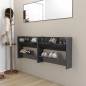 vidaXL Scarpiere a Muro 2 pz Grigie 80x18x60 cm in Truciolato vidaXL Scarpiere a Muro 2 pz Grigie 80x18x60 cm in Truciolato