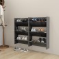 vidaXL Scarpiere a Muro Grigio Lucido 2 pz 60x18x90 cm in Truciolato vidaXL Scarpiere a Muro Grigio Lucido 2 pz 60x18x90 cm in Truciolato