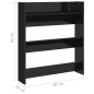 vidaXL Scarpiera a Muro Nero Lucido 80x18x90 cm in Truciolato vidaXL Scarpiera a Muro Nero Lucido 80x18x90 cm in Truciolato