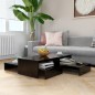 vidaXL Set Tavolini Salotto Estraibili Neri 100x100x26,5cm Truciolato vidaXL Set Tavolini Salotto Estraibili Neri 100x100x26,5cm Truciolato