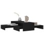 vidaXL Set Tavolini Salotto Estraibili Neri 100x100x26,5cm Truciolato vidaXL Set Tavolini Salotto Estraibili Neri 100x100x26,5cm Truciolato