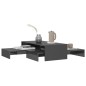 vidaXL Set Tavolini Estraibili Grigio Lucido 100x100x26,5cm Truciolato vidaXL Set Tavolini Estraibili Grigio Lucido 100x100x26,5cm Truciolato