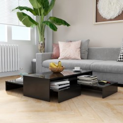 vidaXL Set Tavolini Estraibili Nero Lucido 100x100x26,5cm 