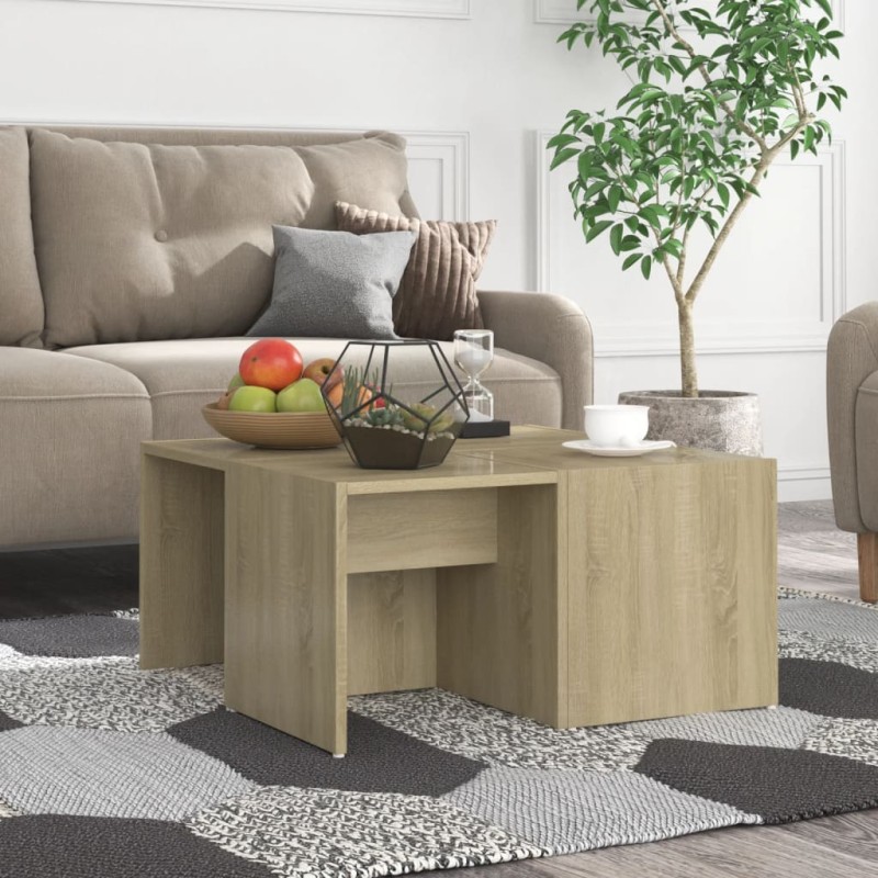 vidaXL Tavolini da Salotto 4 pz Rovere Sonoma 33x33x33cm in Truciolato vidaXL Tavolini da Salotto 4 pz Rovere Sonoma 33x33x33cm in Truciolato