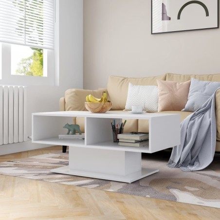 vidaXL Tavolino da Salotto Bianco 103,5x50x44,5cm in Legno Multistrato