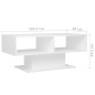 vidaXL Tavolino da Salotto Bianco 103,5x50x44,5cm in Legno Multistrato vidaXL Tavolino da Salotto Bianco 103,5x50x44,5cm in Legno Multistrato