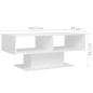 vidaXL Tavolino da Caffè Bianco Lucido 103,5x50x44,5 cm in Truciolato