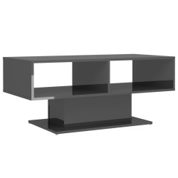vidaXL Tavolino da Caffè Grigio Lucido 103,5x50x44,5 cm in Truciolato