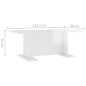 vidaXL Tavolino da Caffè Bianco Lucido 103,5x60x40 cm in Truciolato vidaXL Tavolino da Caffè Bianco Lucido 103,5x60x40 cm in Truciolato