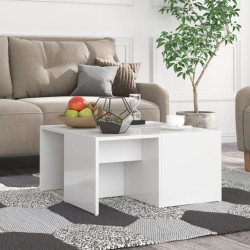 vidaXL Tavolini da Salotto 4 pz Bianco Lucido 33x33x33cm in Truciolato