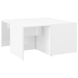 vidaXL Tavolini da Salotto 4 pz Bianco Lucido 33x33x33cm in Truciolato