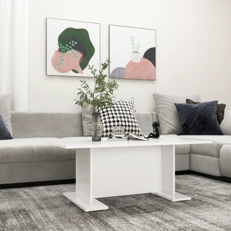 vidaXL Tavolino da Caffè Bianco 103,5x60x40 cm in Truciolato vidaXL Tavolino da Caffè Bianco 103,5x60x40 cm in Truciolato