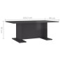 vidaXL Tavolino da Caffè Grigio Lucido 103,5x60x40 cm in Truciolato