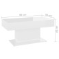 vidaXL Tavolino da Salotto Bianco Lucido 96x50x45 cm in Truciolato vidaXL Tavolino da Salotto Bianco Lucido 96x50x45 cm in Truciolato