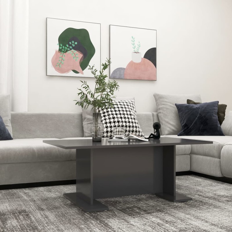 vidaXL Tavolino da Caffè Grigio 103,5x60x40 cm in Truciolato vidaXL Tavolino da Caffè Grigio 103,5x60x40 cm in Truciolato