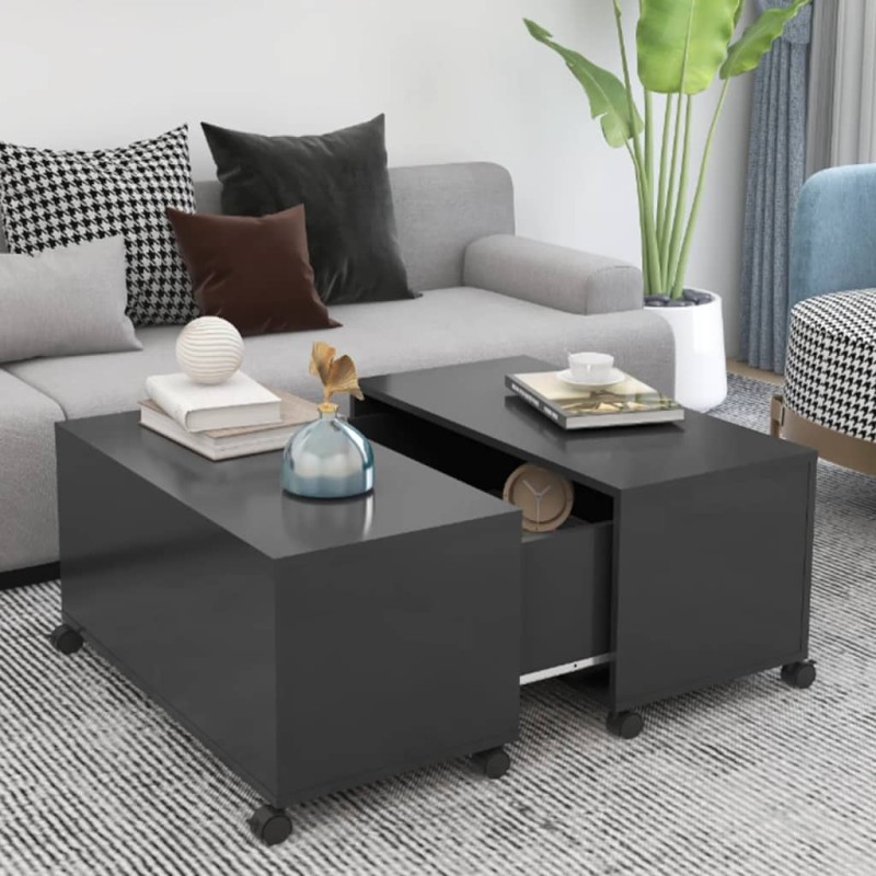 vidaXL Tavolino da Caffè Grigio 75x75x38 cm in Truciolato vidaXL Tavolino da Caffè Grigio 75x75x38 cm in Truciolato