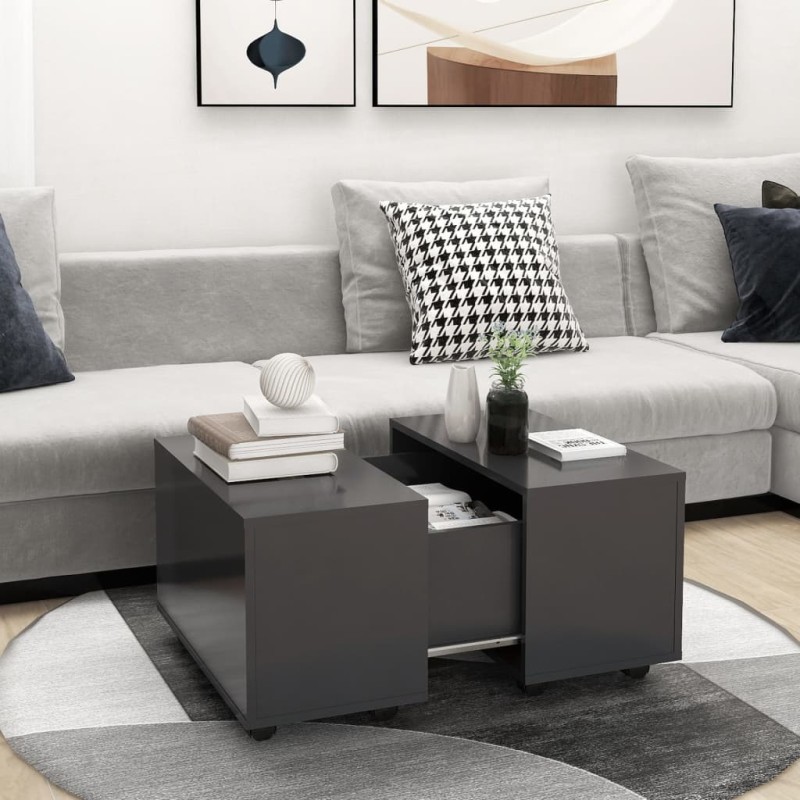 vidaXL Tavolino da Salotto Grigio 60x60x38 cm in Truciolato vidaXL Tavolino da Salotto Grigio 60x60x38 cm in Truciolato