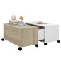 vidaXL Tavolino da Caffè Bianco e Rovere Sonoma 75x75x38 cm Truciolato